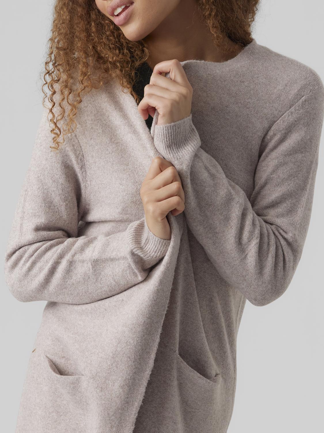 Vmdoffy Ls Long Open Cardigan Ga Noos (Woodrose/m)