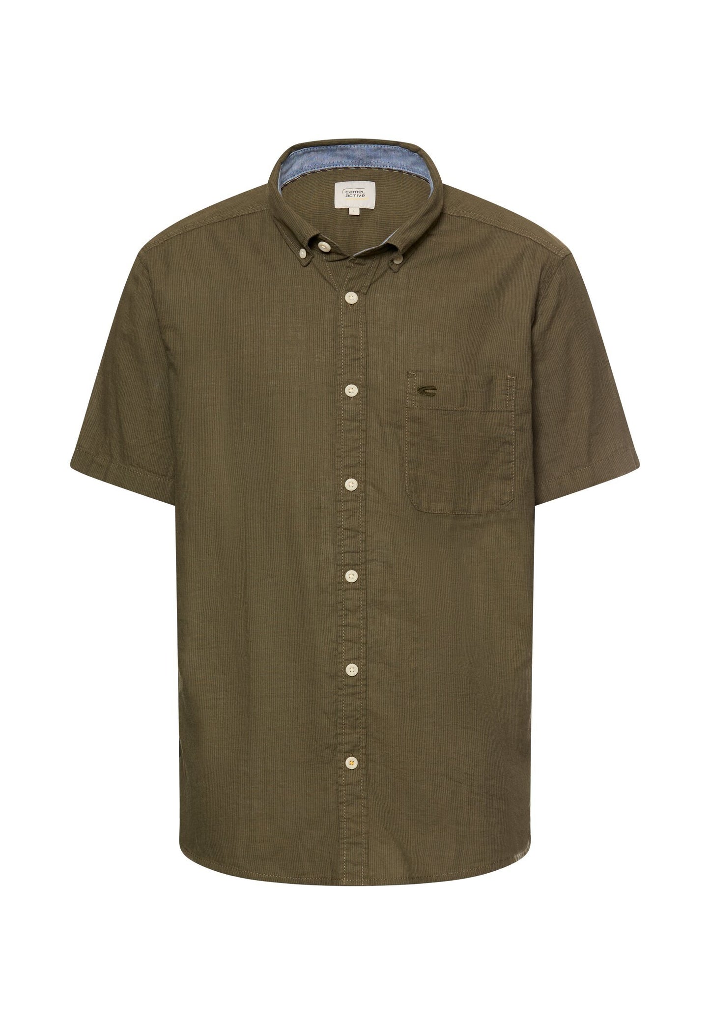 Kurzarmhemd mit Kontrastdetails (Deep Olive)