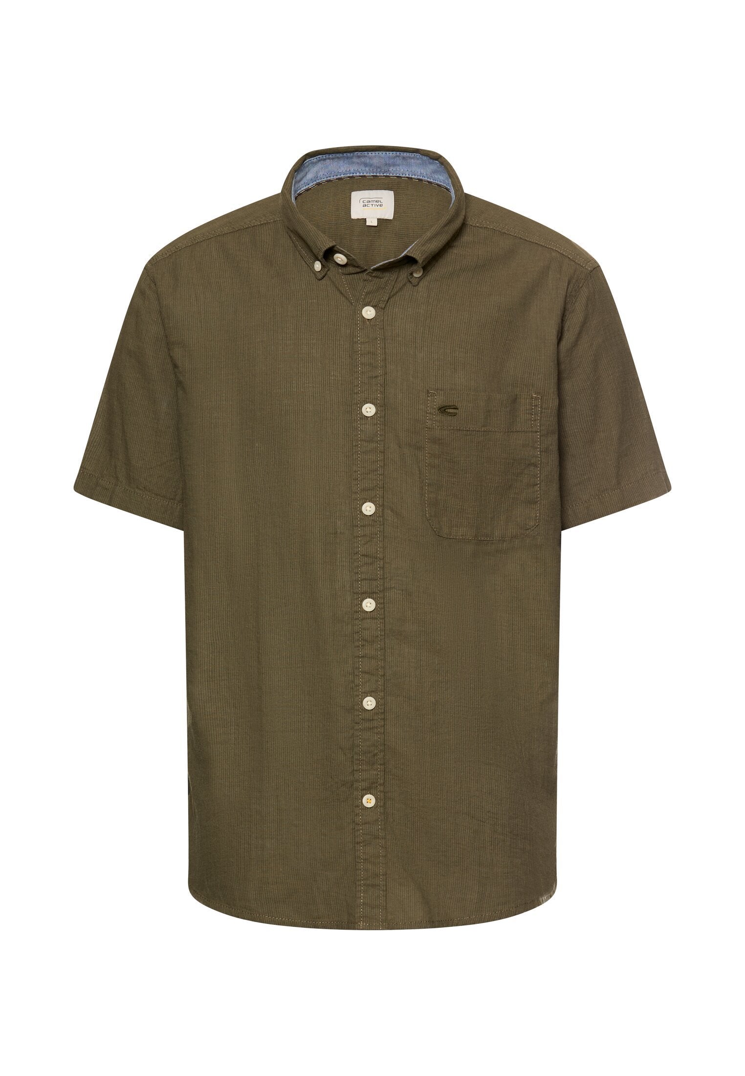 Kurzarmhemd mit Kontrastdetails (Deep Olive)