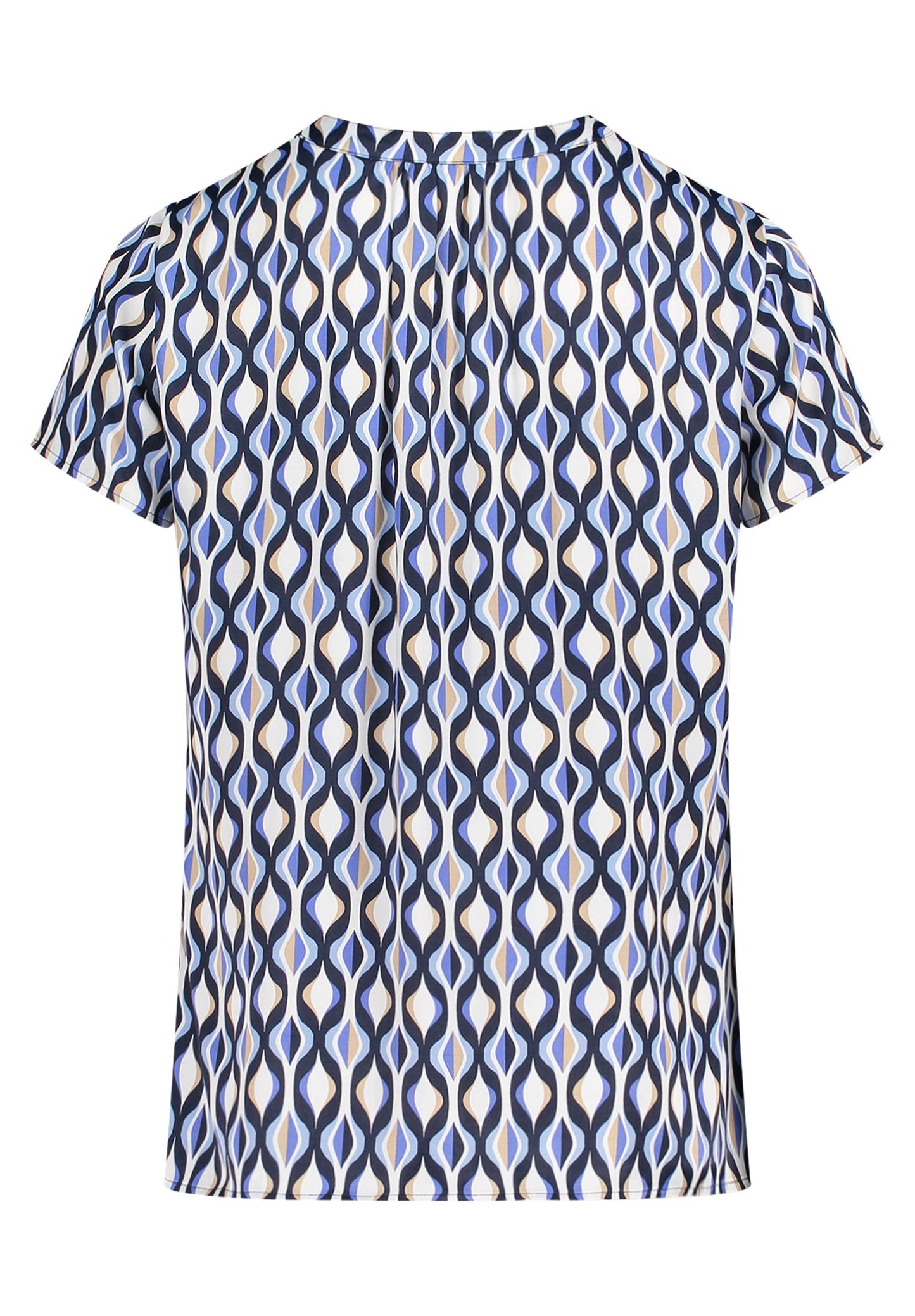 Satin-Bluse (Blue/cream)
