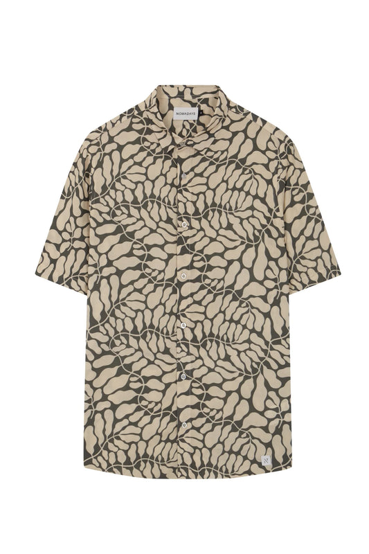 leaf print viscose shirt