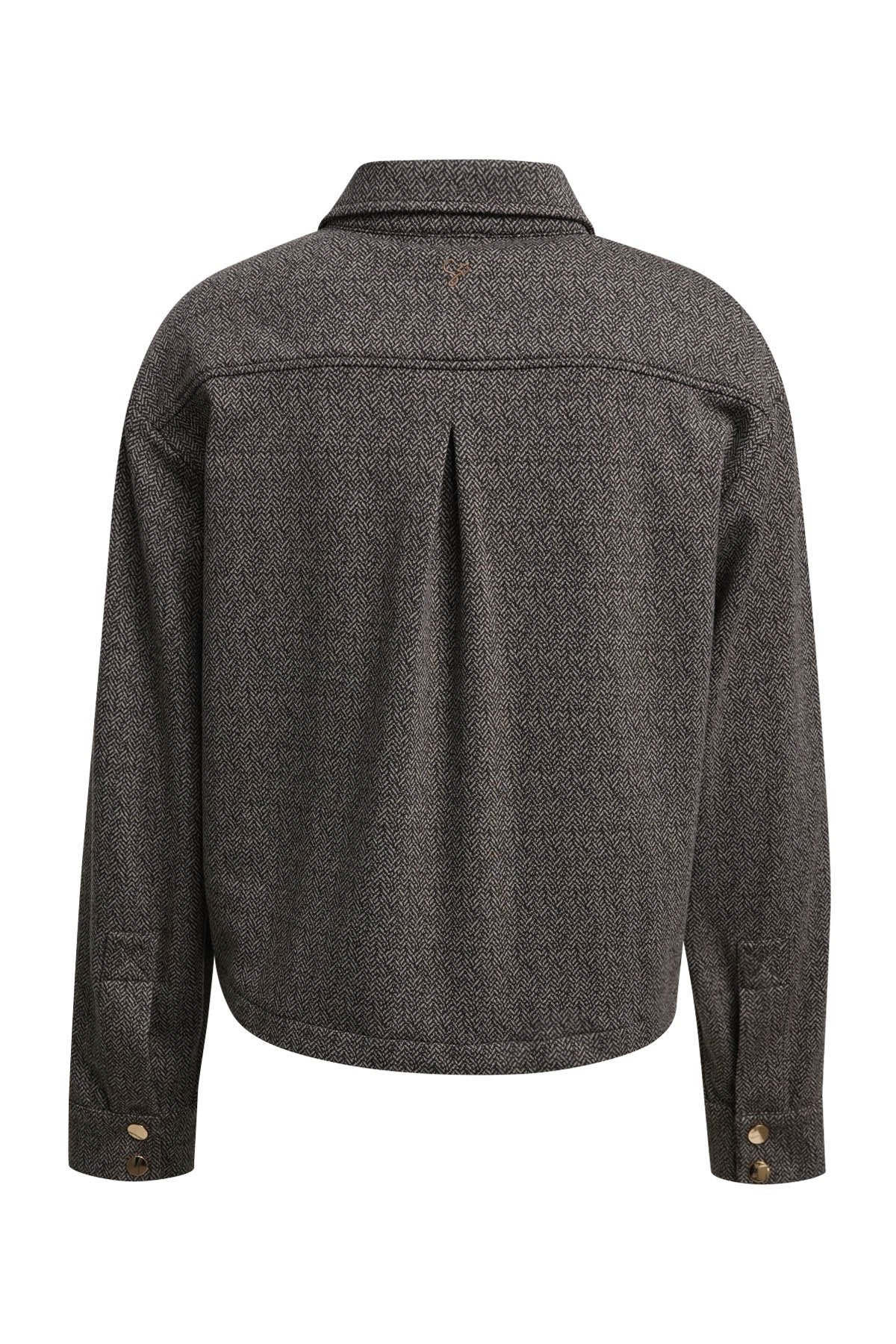 Herringbone Interlock Jacket (Dark Choc)