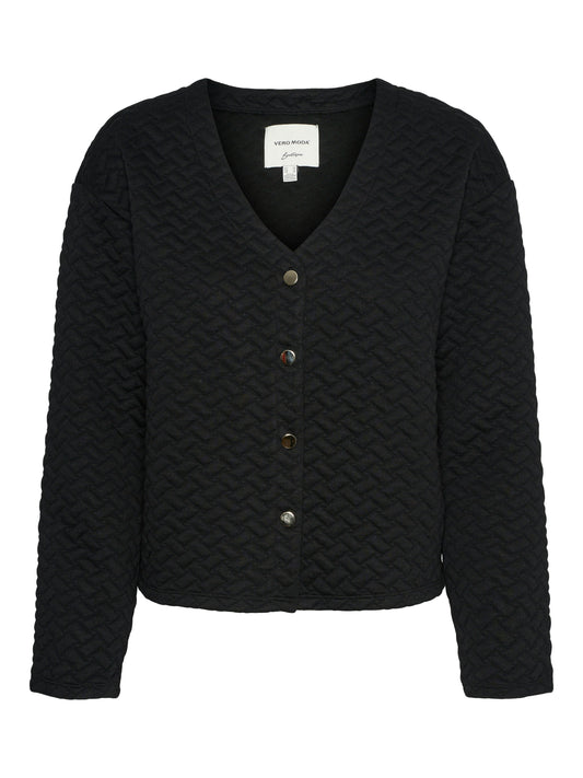 Vmvinnie L/s Quilted Cardigan Jrs Btq Ga (Black)