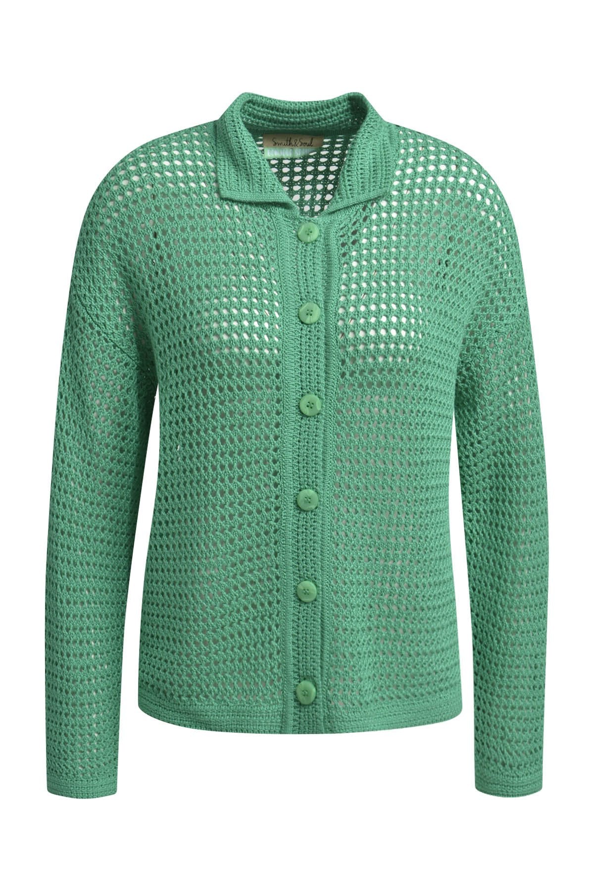 Crochet Cardigan with Collar (Mint)