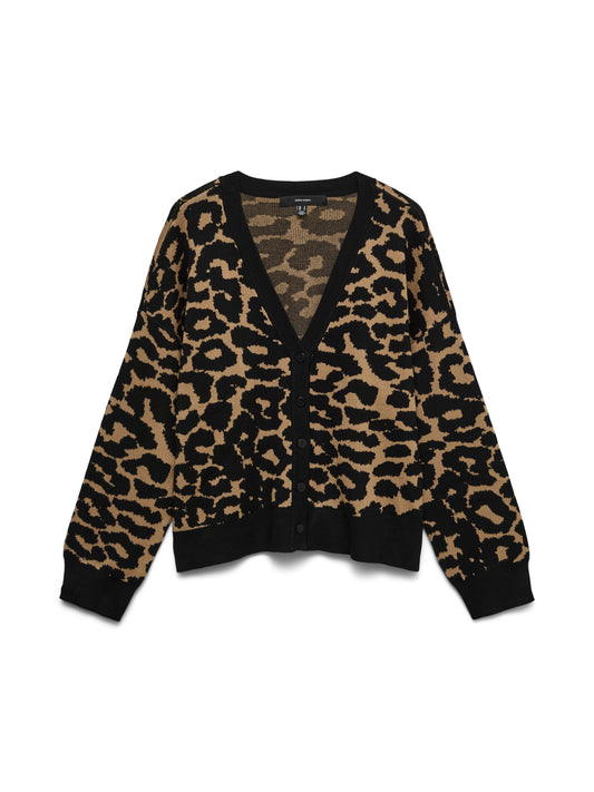 Vmsilje Animal Ls V-neck Cardigan (Tigers Eye)
