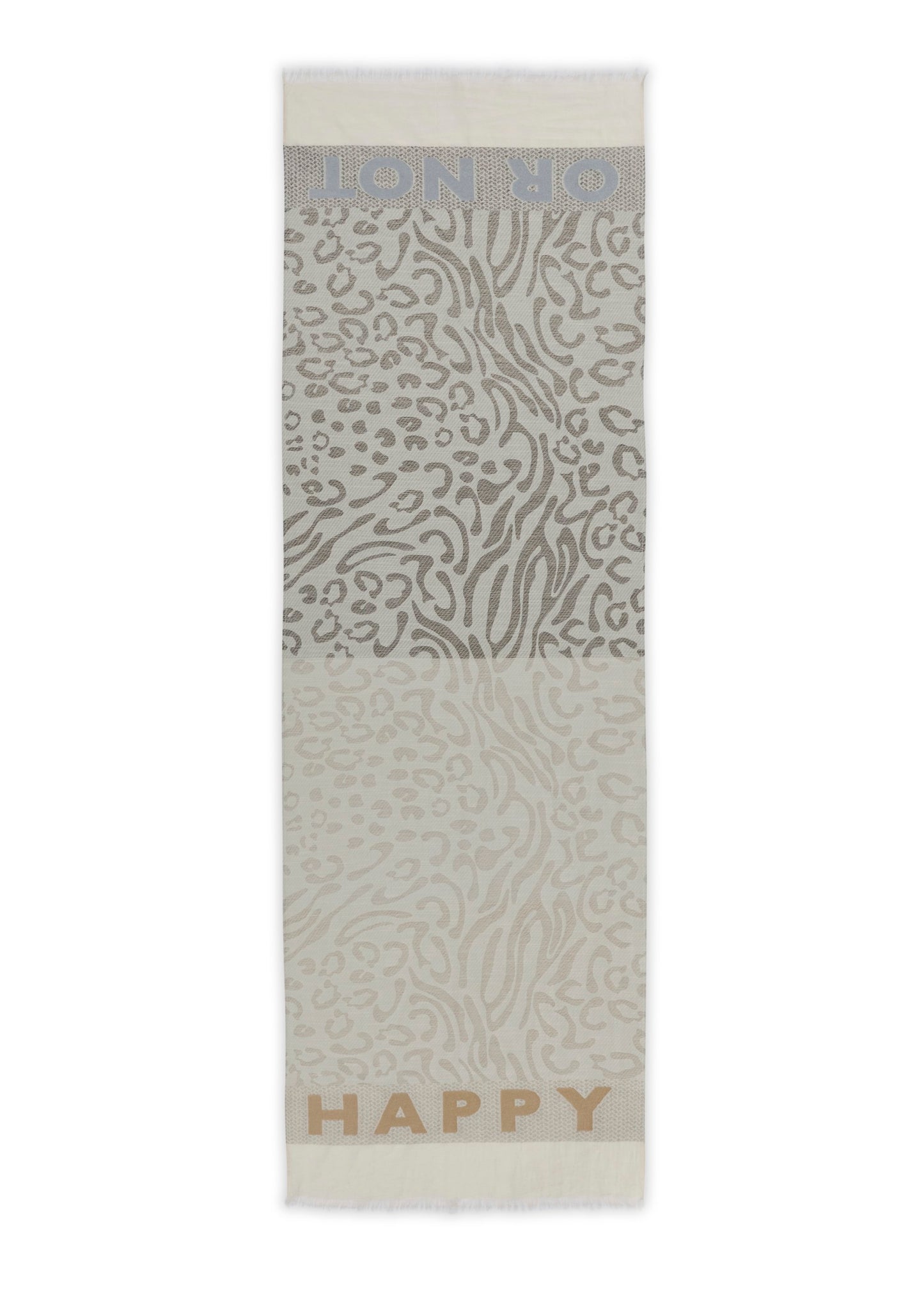Leichter Schal aus Baumwollmischung mit Leoparden-Muster (Gry2 Grau)