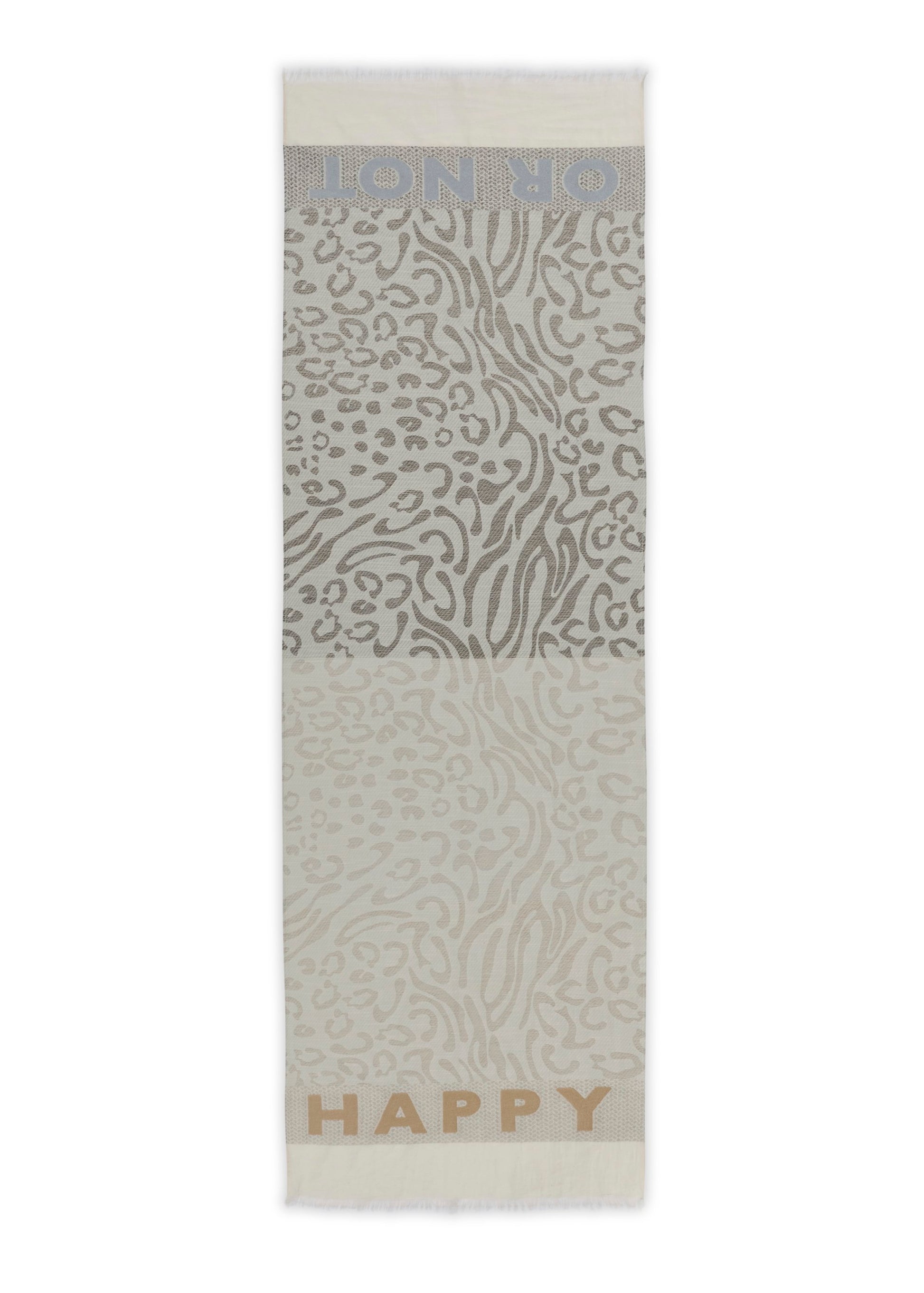 Leichter Schal aus Baumwollmischung mit Leoparden-Muster (Gry2 Grau)