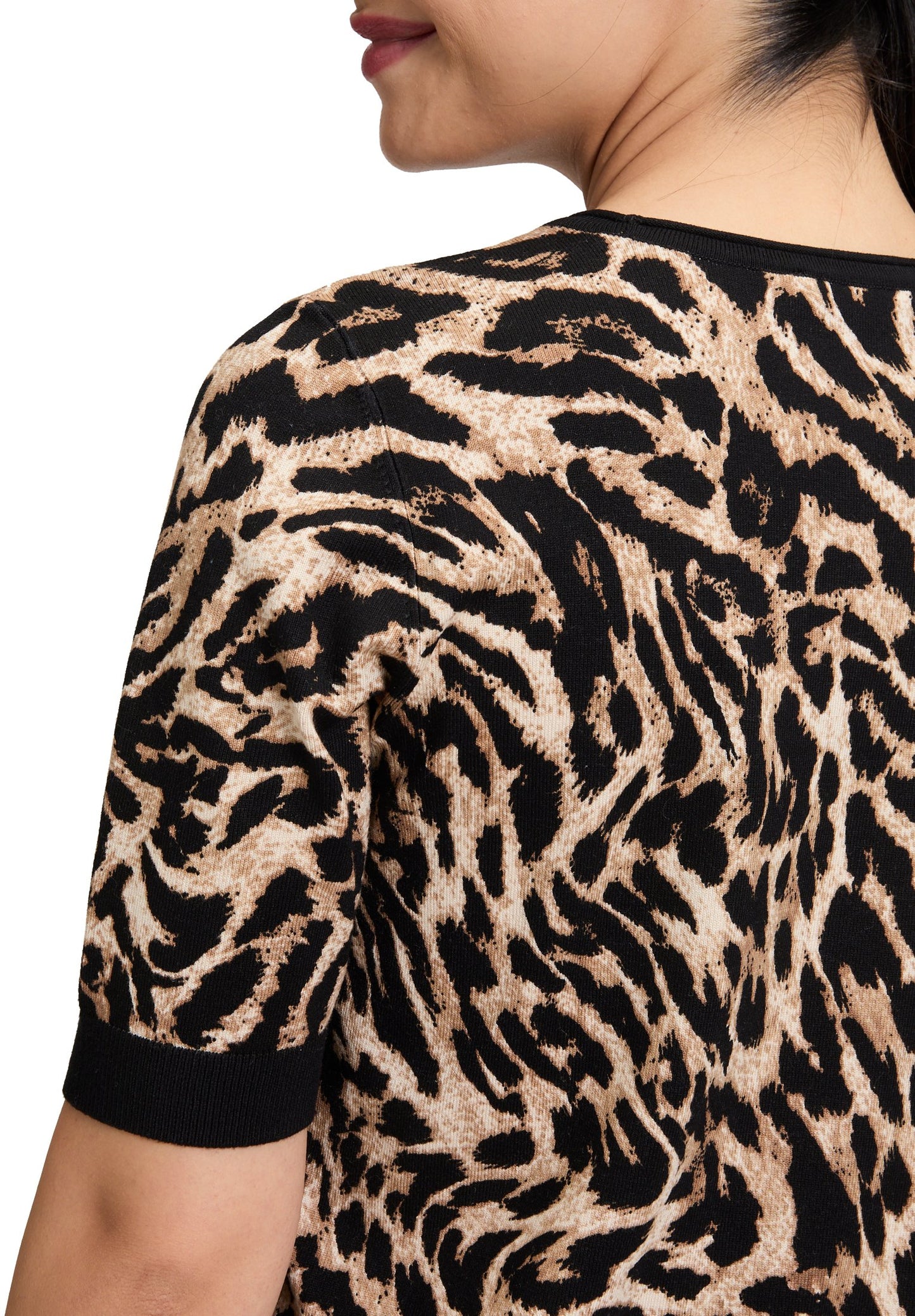 Feinstrickpullover (Black/beige)