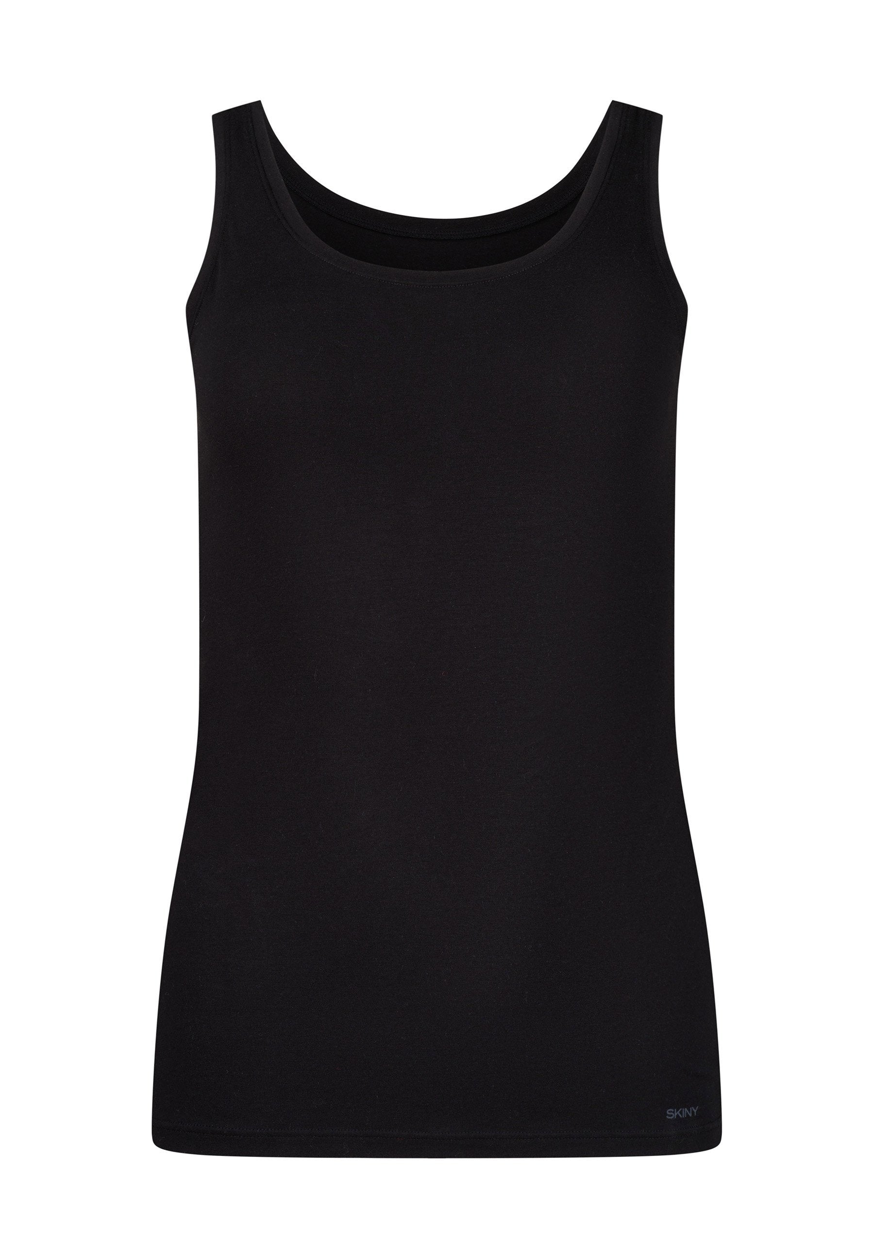 Skiny Damen Tanktop Doppelpack SKINY ADVANTAGE Cotton Stretch (Black)
