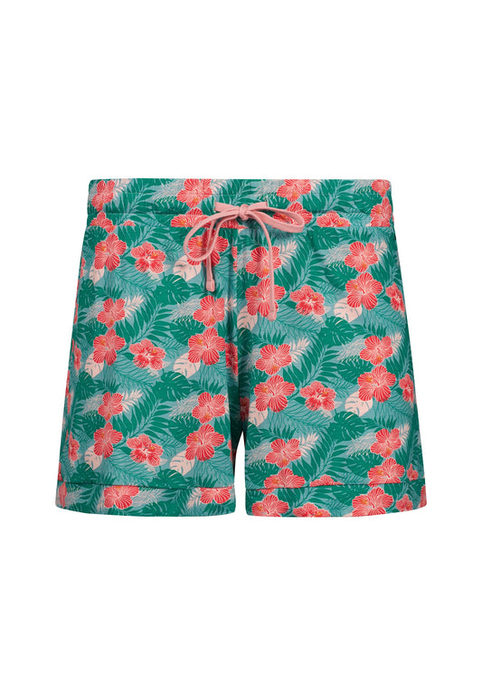 SKINY Damen Shorts Night In Skiny 03 (Hibiscus Leaves)