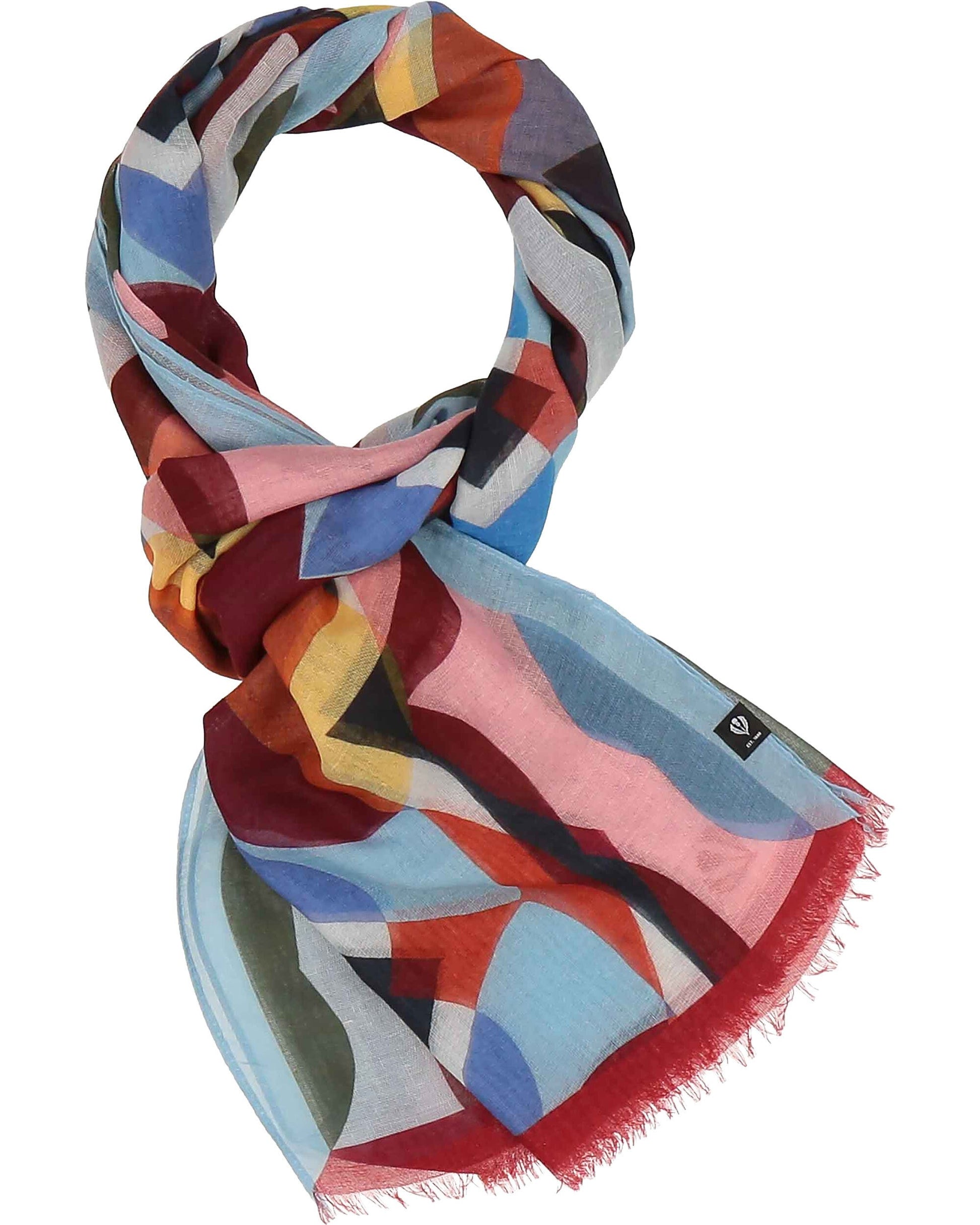 Schal Sustainability Edition - Stola mit geometrischem Muster im Retro-Design (True Blue)