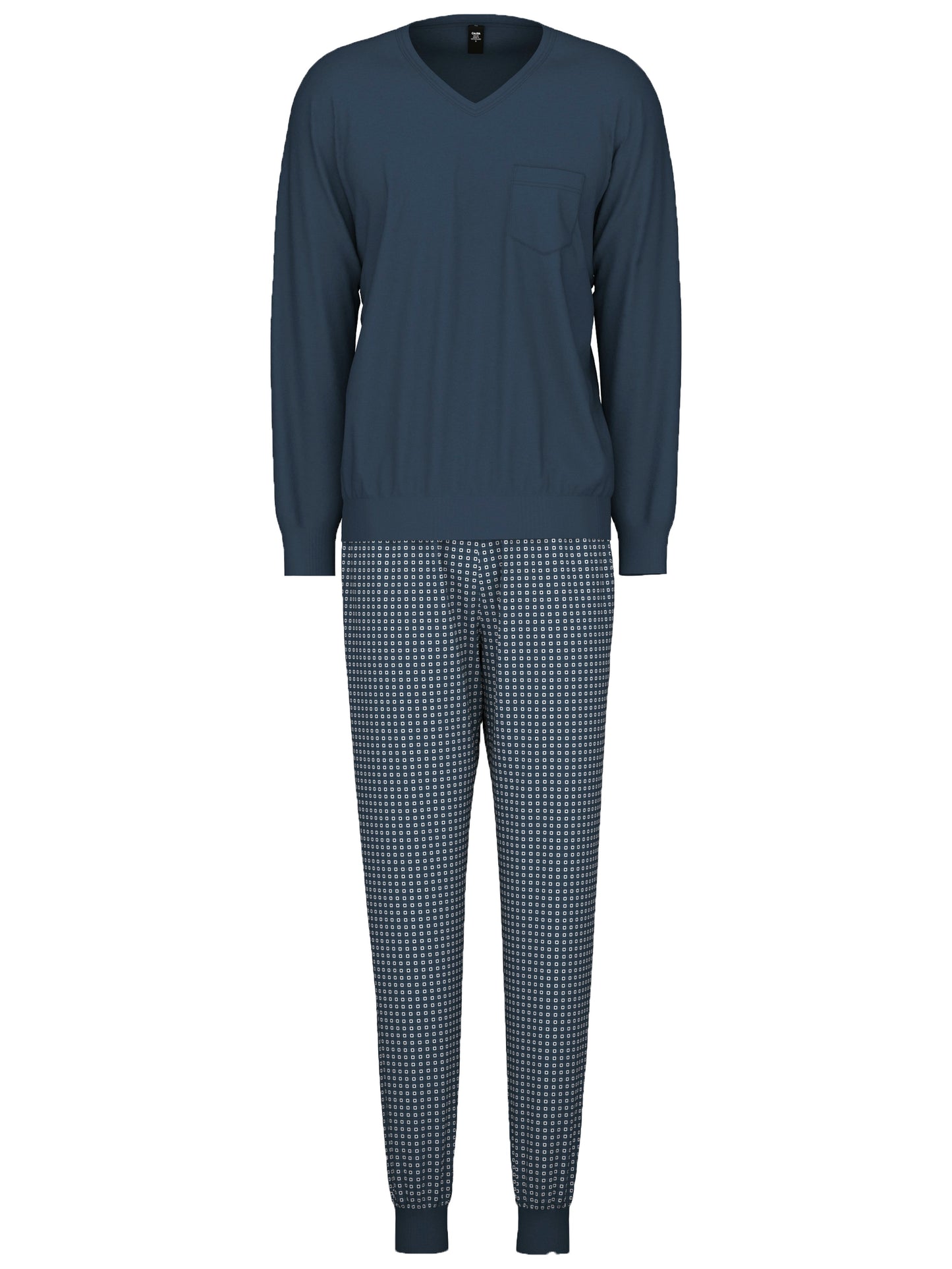 HERREN Pyjama mit Bündchen (Saragossa Blue)