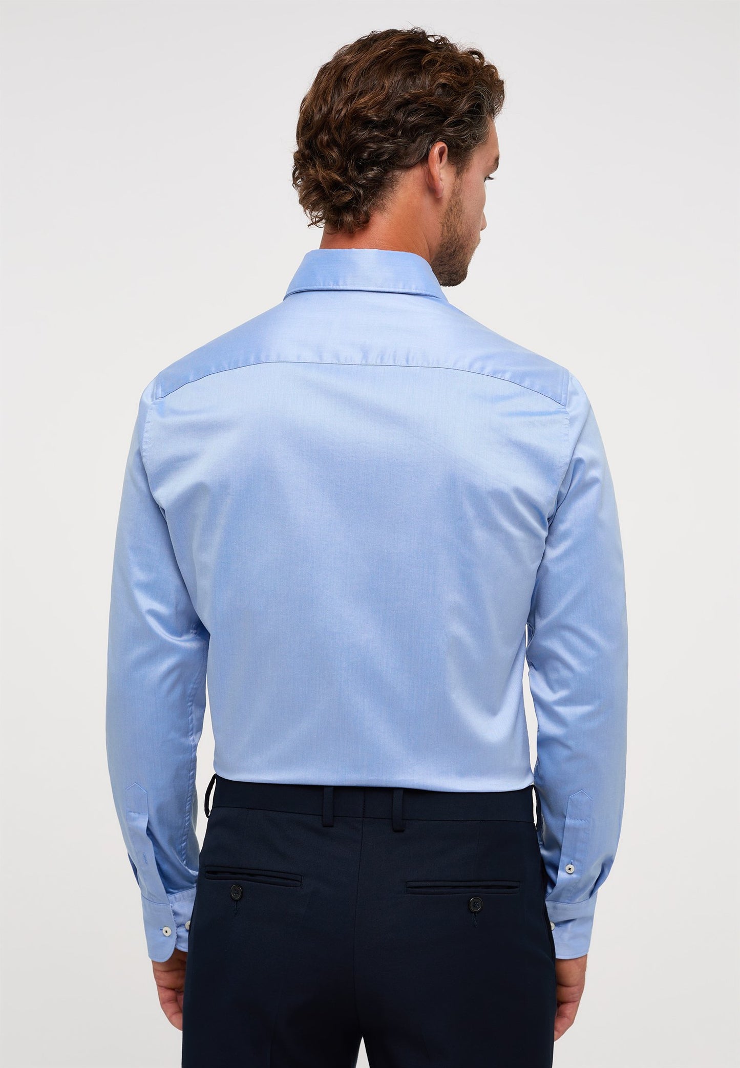 ETERNA unifarbenes Soft Tailoring Shirt SLIM FIT (Blau)