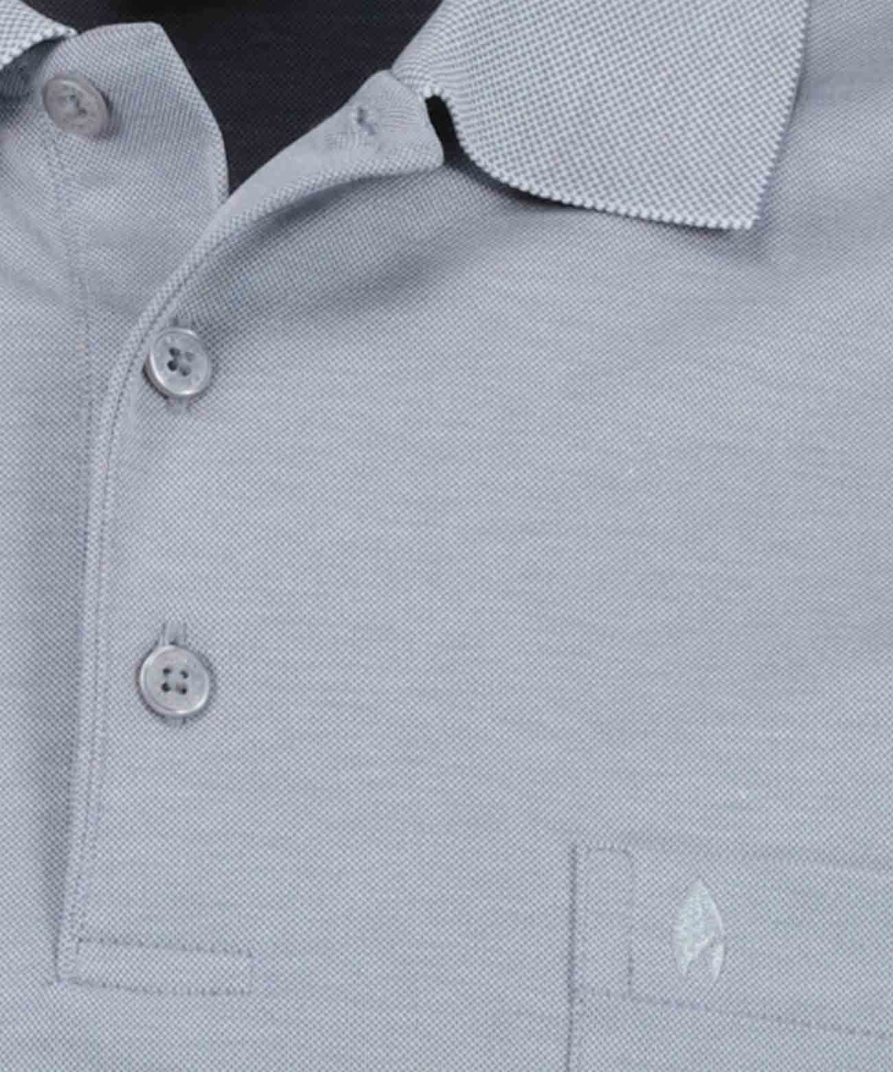 Softknit-Polo mit Brusttasche, kurzarm (Silber)