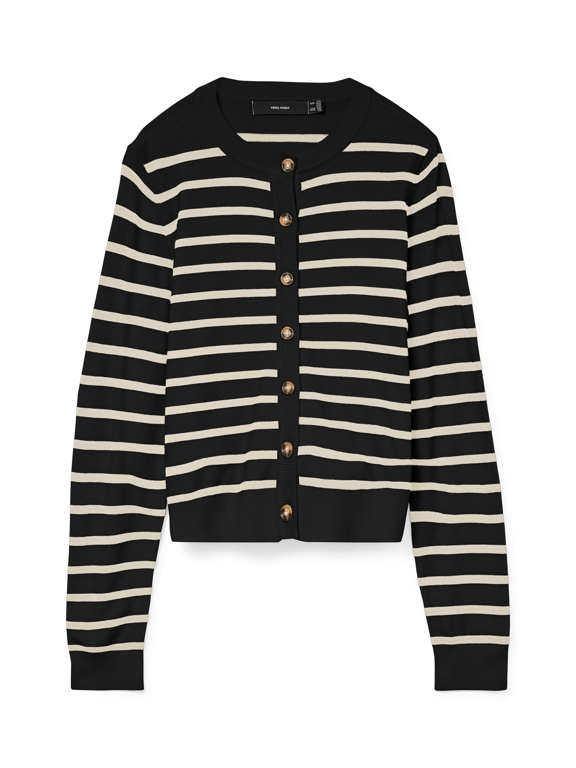 Vmsaba Plain Ls O-neck Cardigan Noos (Black/w. B)