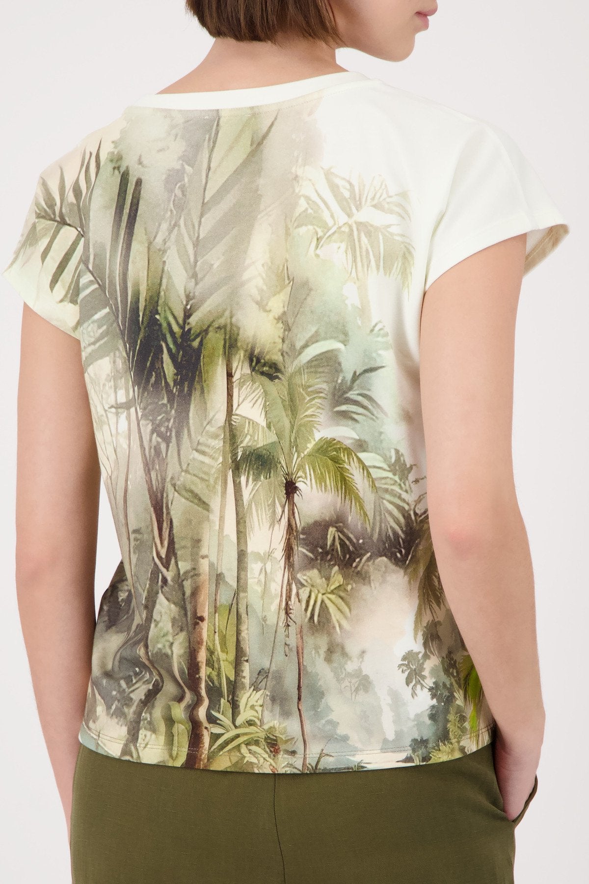 T-Shirt (Olive Gemustert)