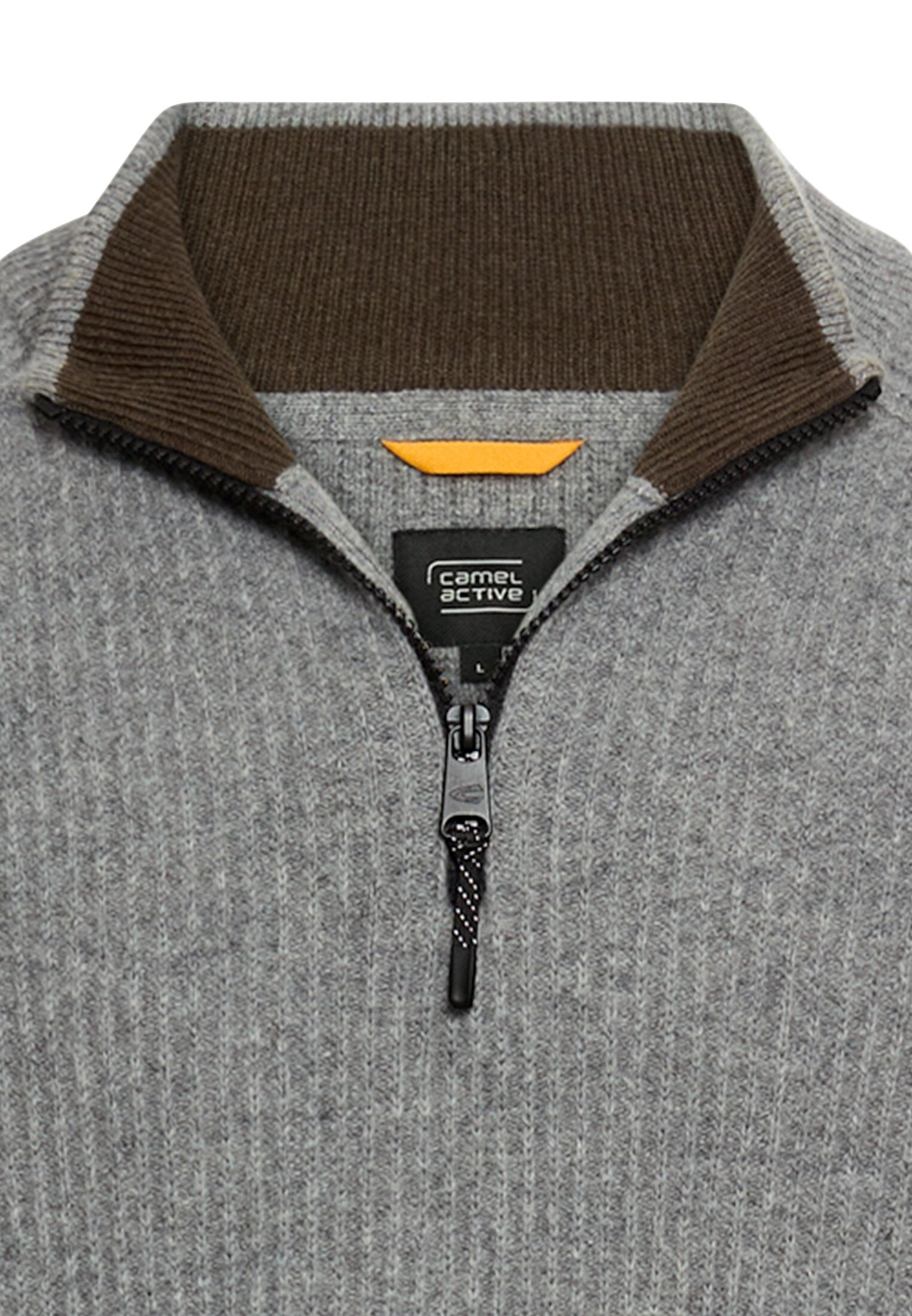 Strick-Troyer aus reiner Wolle (Grey Melange)