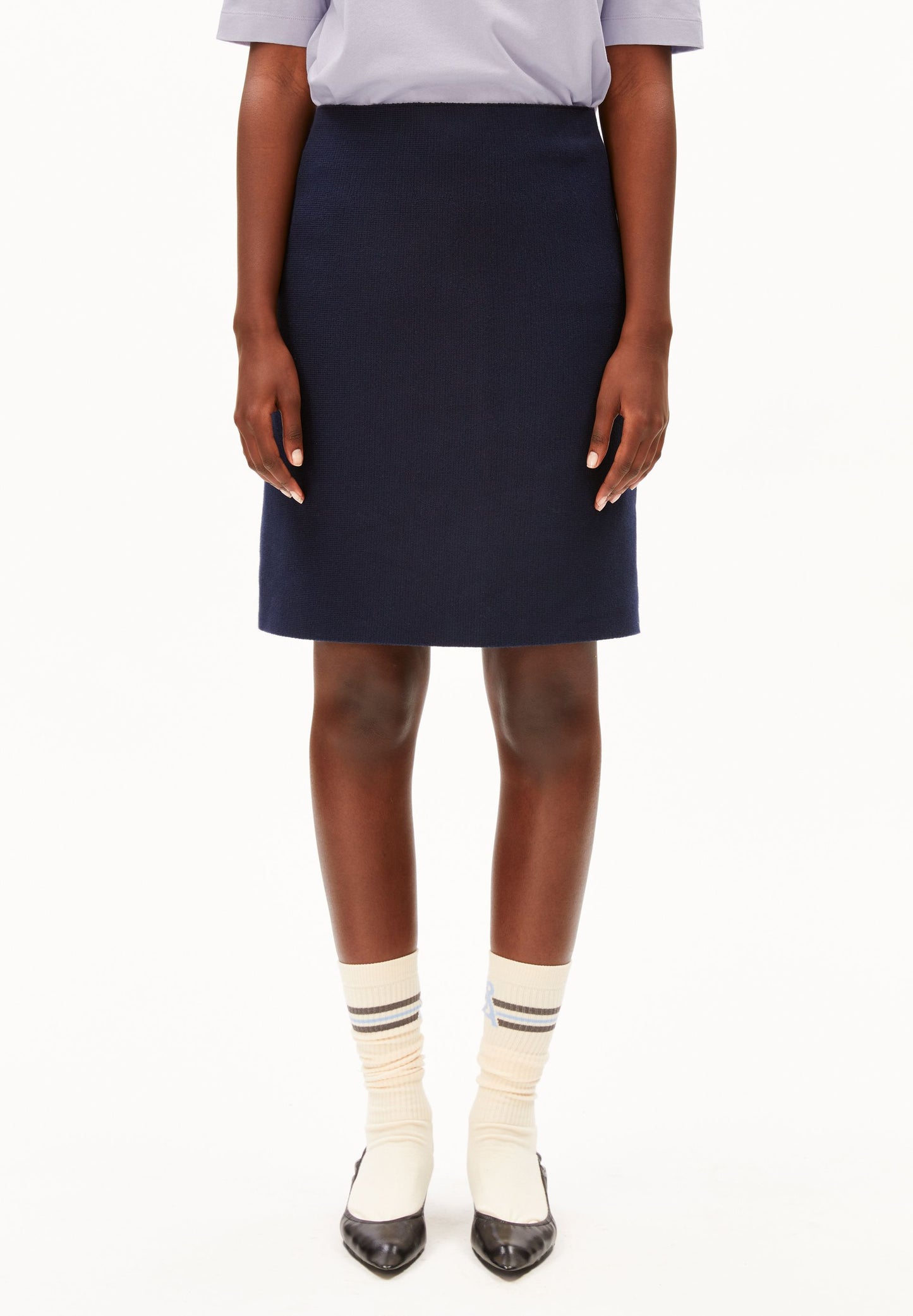 Compact Knit Skirt (Tinted Navy)