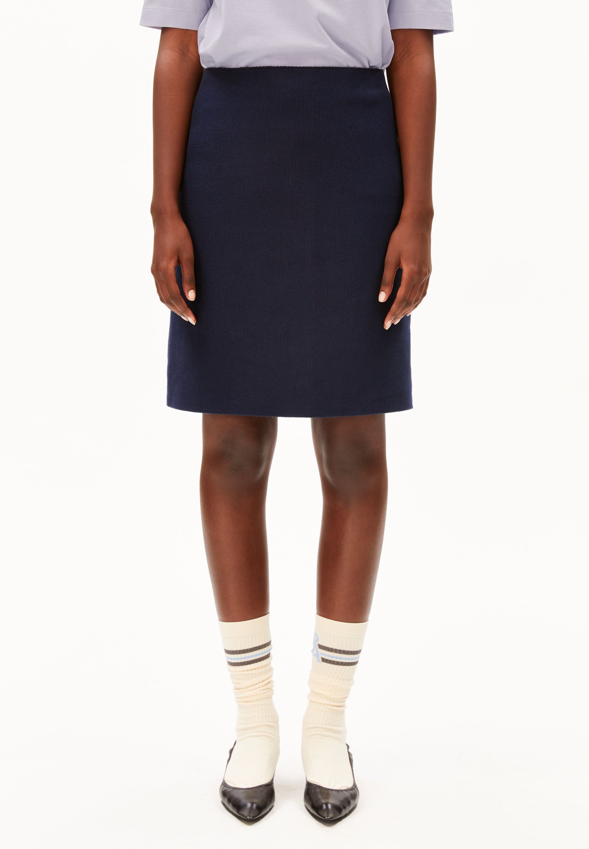 Compact Knit Skirt (Tinted Navy)