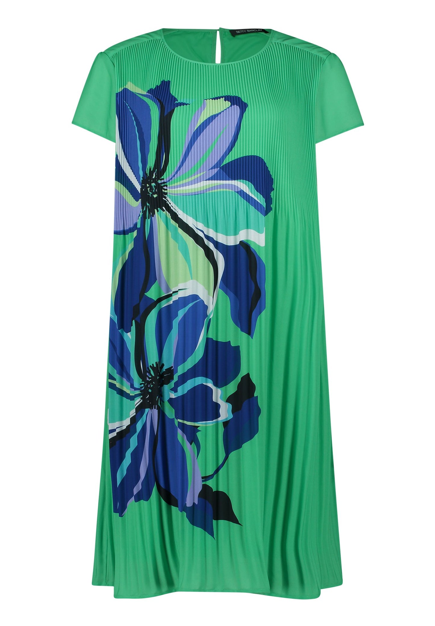 Plisseekleid (Green/cream)