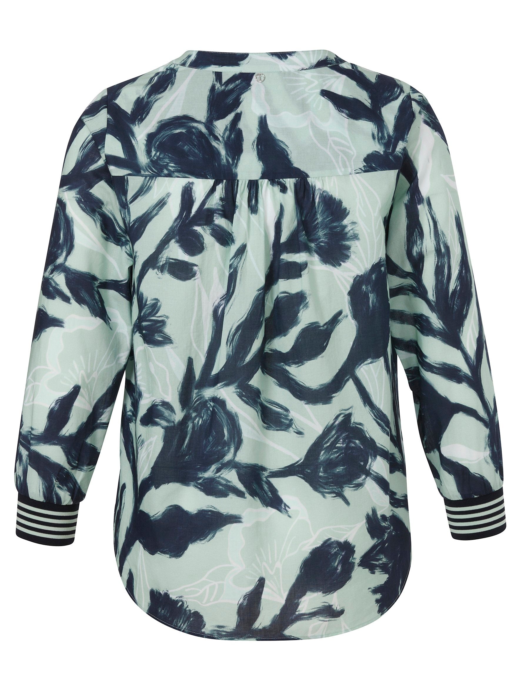 Bluse V-Ausschnitt 1/1 Arm Druck (Mint Multicolor)