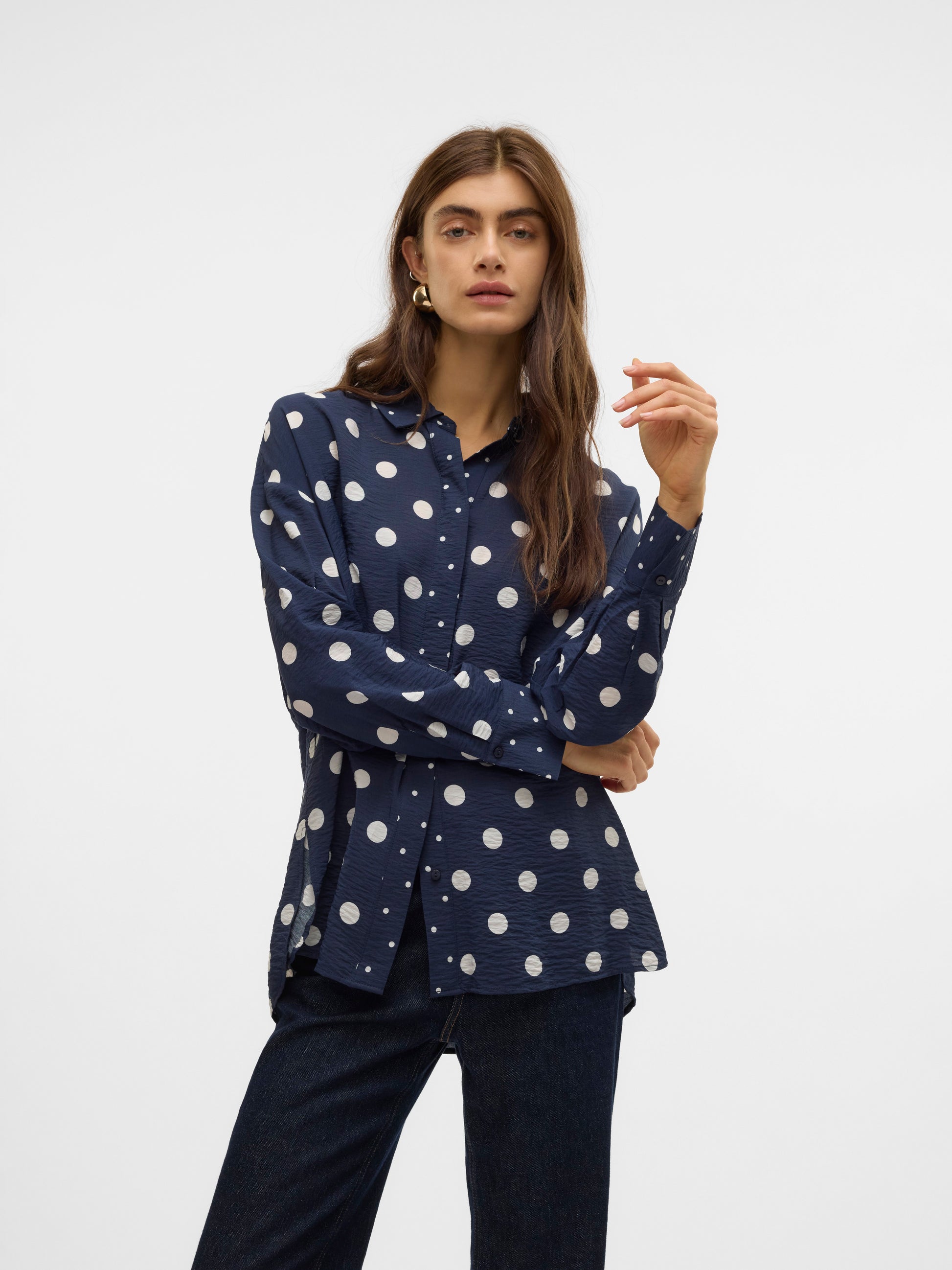 Vmkaya Katja Ls Shirt Wvn Ga (Navy Blaze)