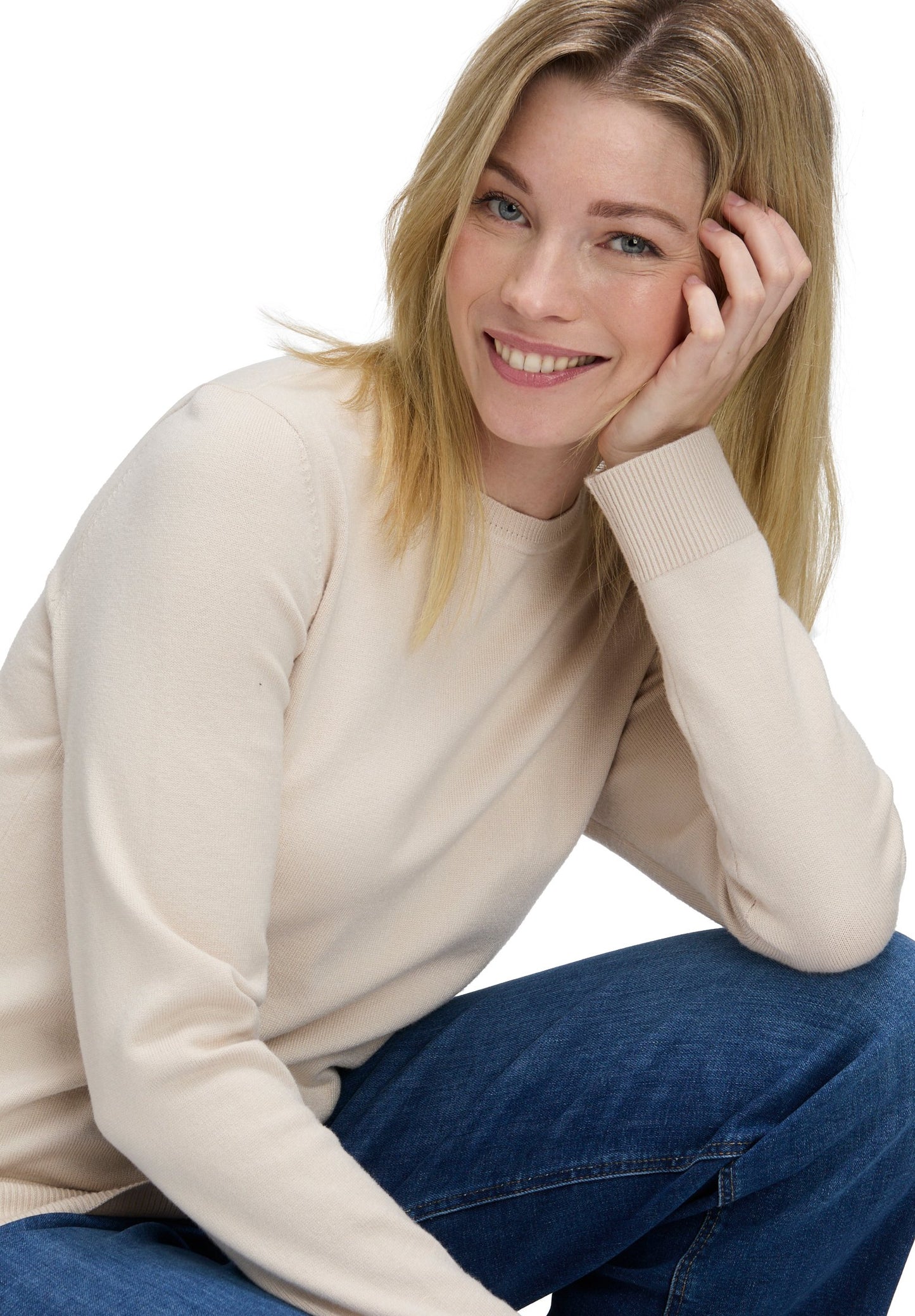Basic-Strickpullover (Pastel Sand)