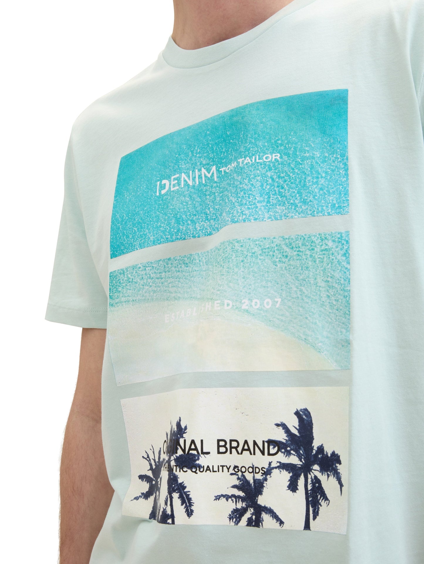 T-Shirt mit Motivprint (Sea Foam)