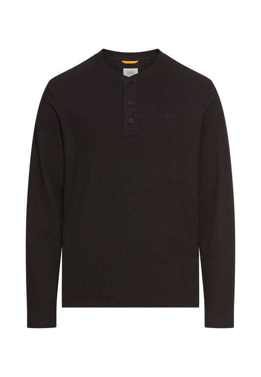 Henleyshirt aus reiner Baumwolle (Asphalt)