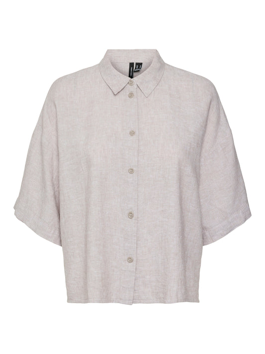 Vmlinn 2/4 Short Shirt Wvn Noos (Gray Mist/)