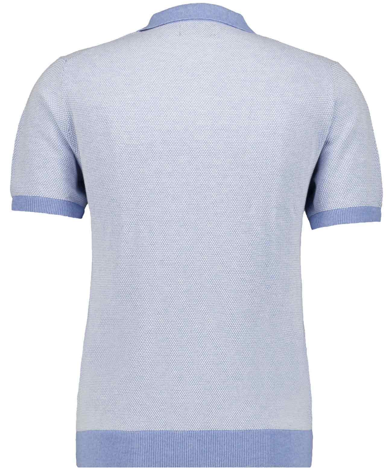Strickpullover mit Resort-Kragen, kurzarm (Hellblau)