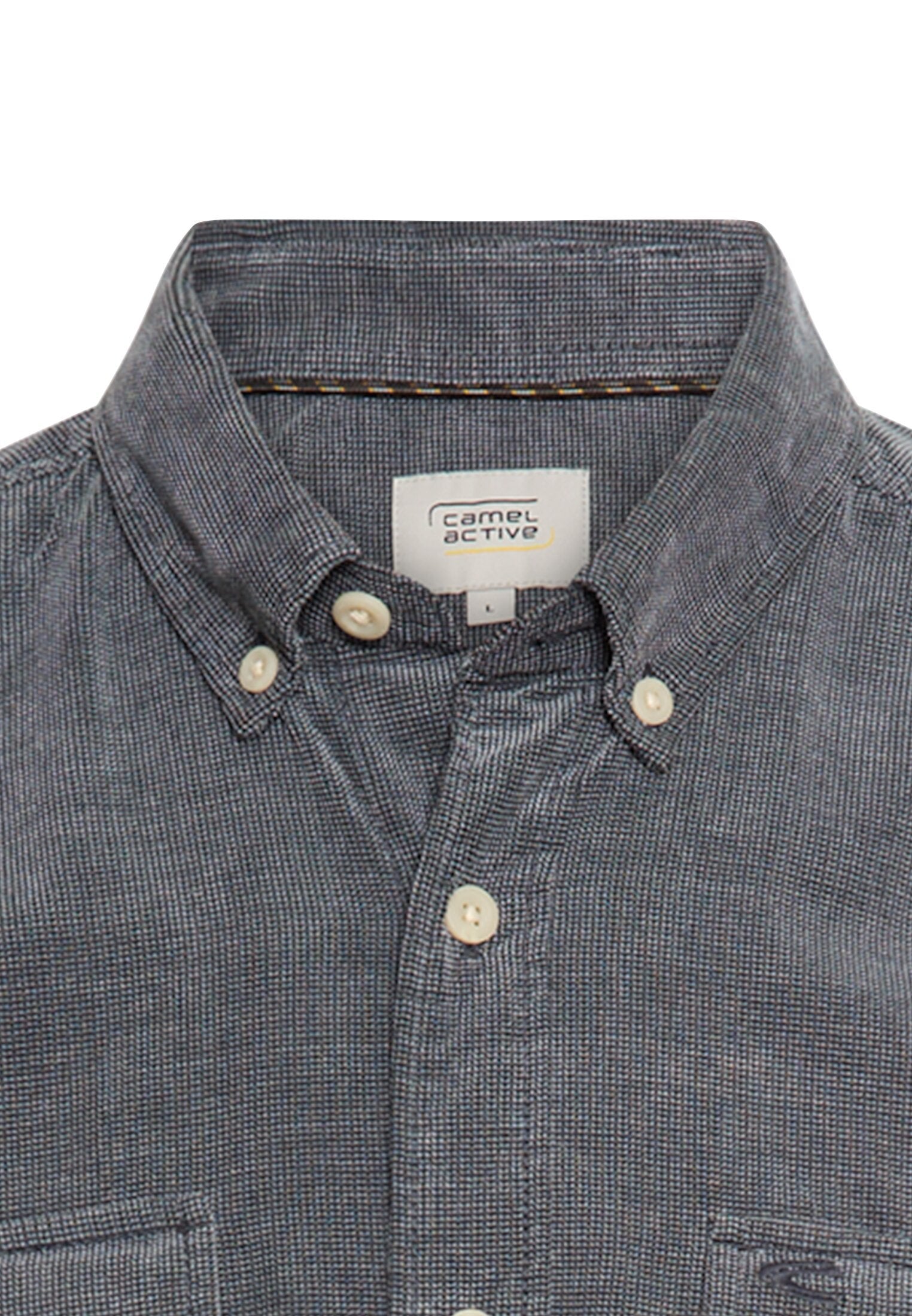 Langarmhemd mit aufgesetzten Taschen (Tinted Blue)