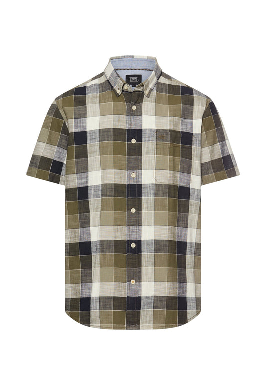 Karohemd aus reiner Baumwolle (Deep Olive)