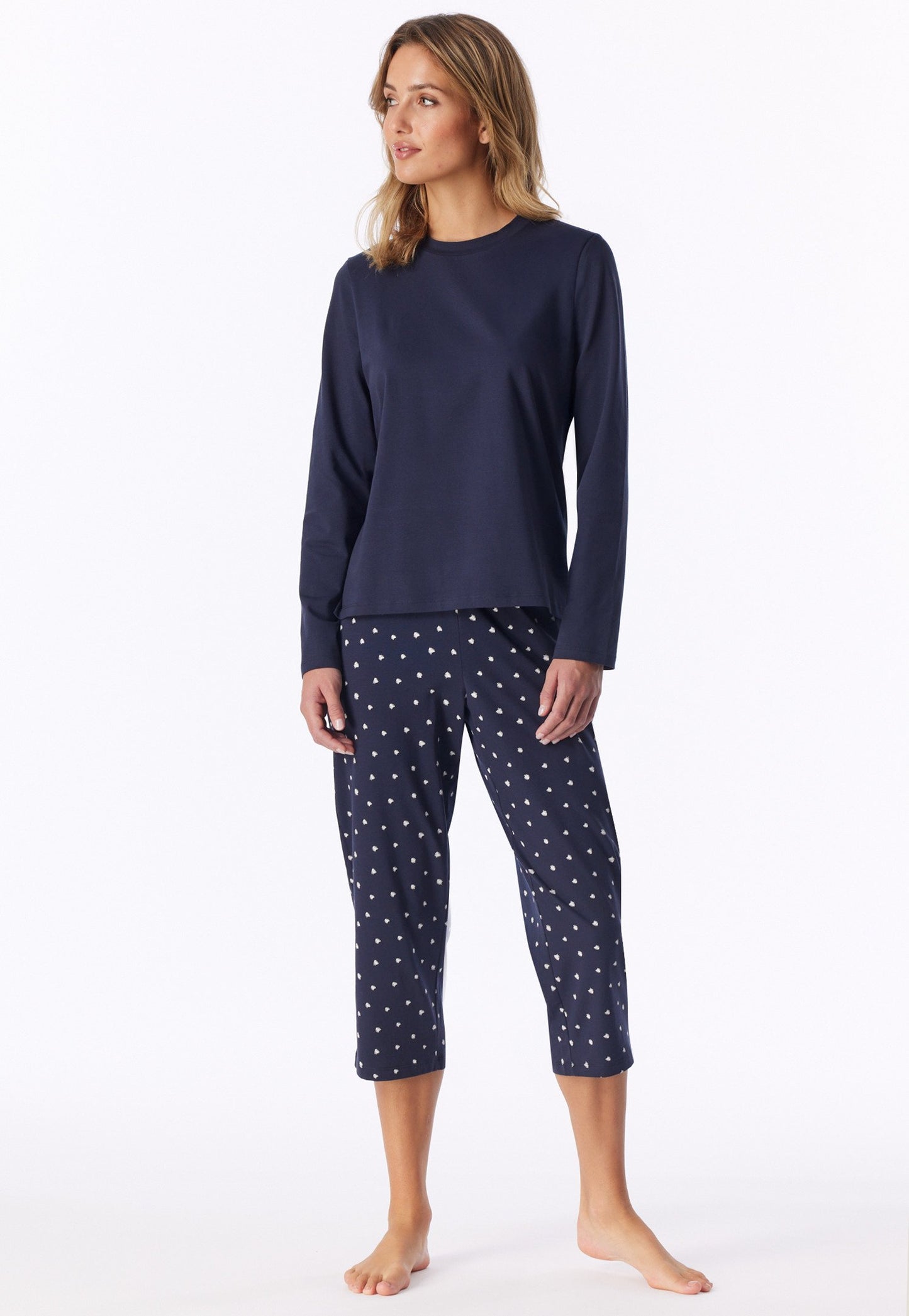 Shirt langarm Rundhals (Deep Blue)