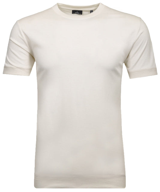 Pima T-Shirt Rundhals mit Bündchen (Ecru)