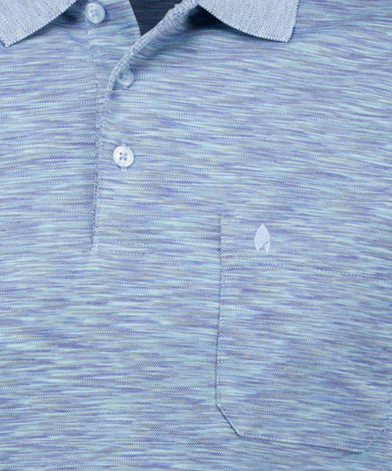 Softknit-Polo "space dye" (Blau Moul)