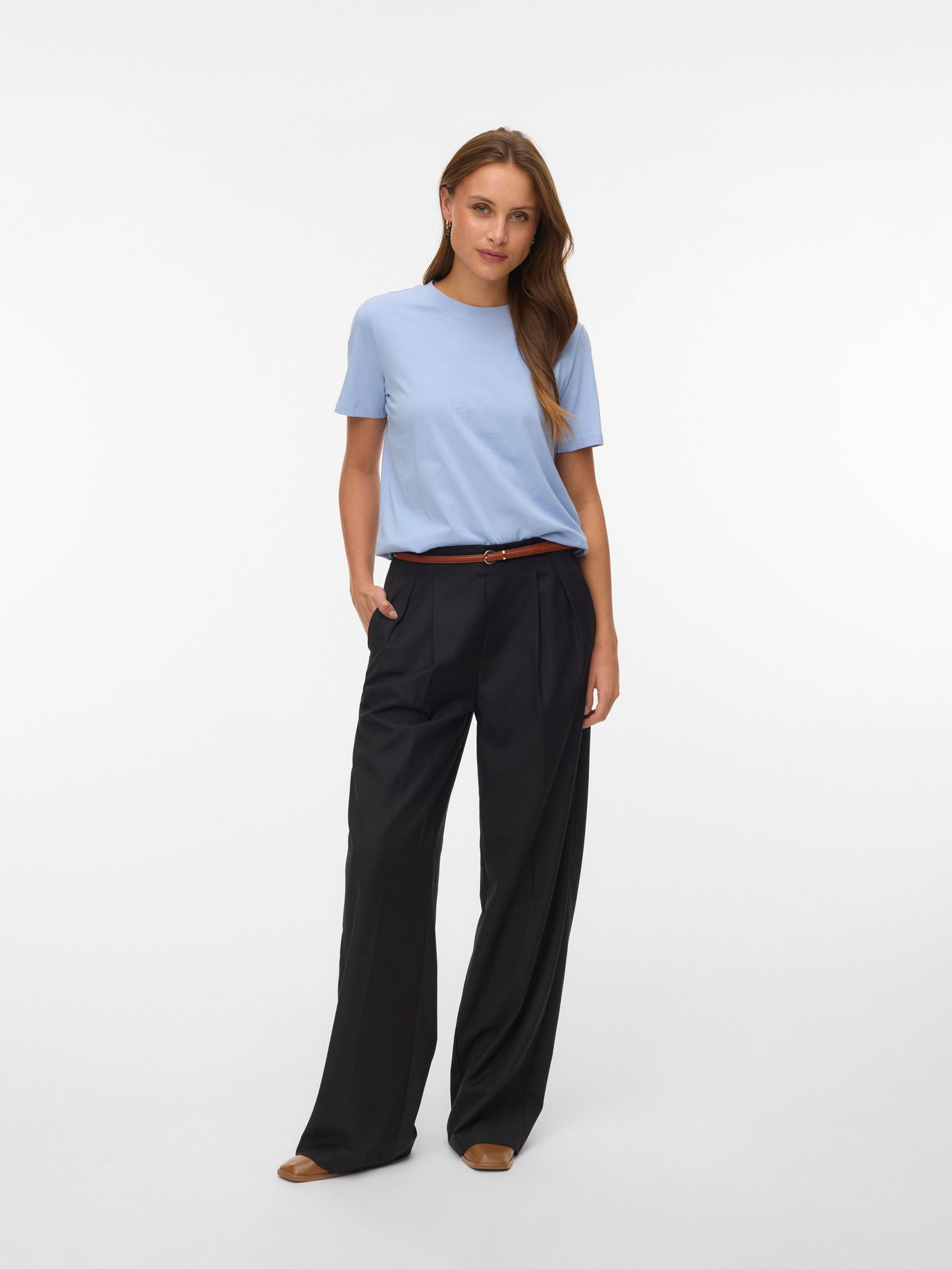 Vmpaulina Ss T-shirt Jrs Noos (Brunnera Blue)