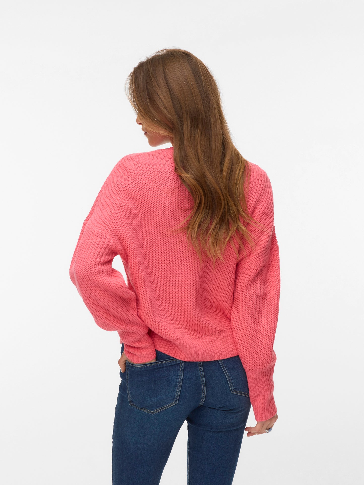 Vmlea Ls V-neck Cuff Cardigan Noos (Coral Paradis)