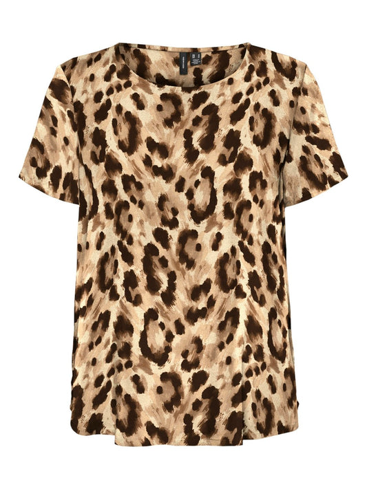 Vmeasy Joy S/s Top Wvn Ga (Sandshell/)