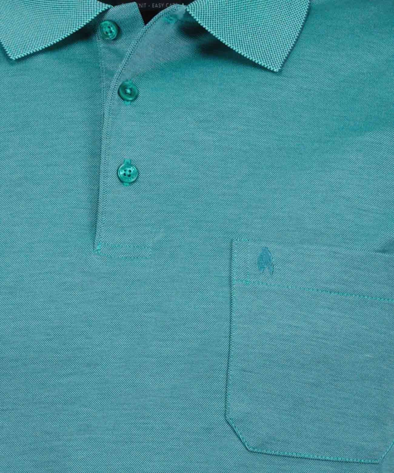 Softknit-Polo mit Brusttasche, kurzarm (Smaragd)