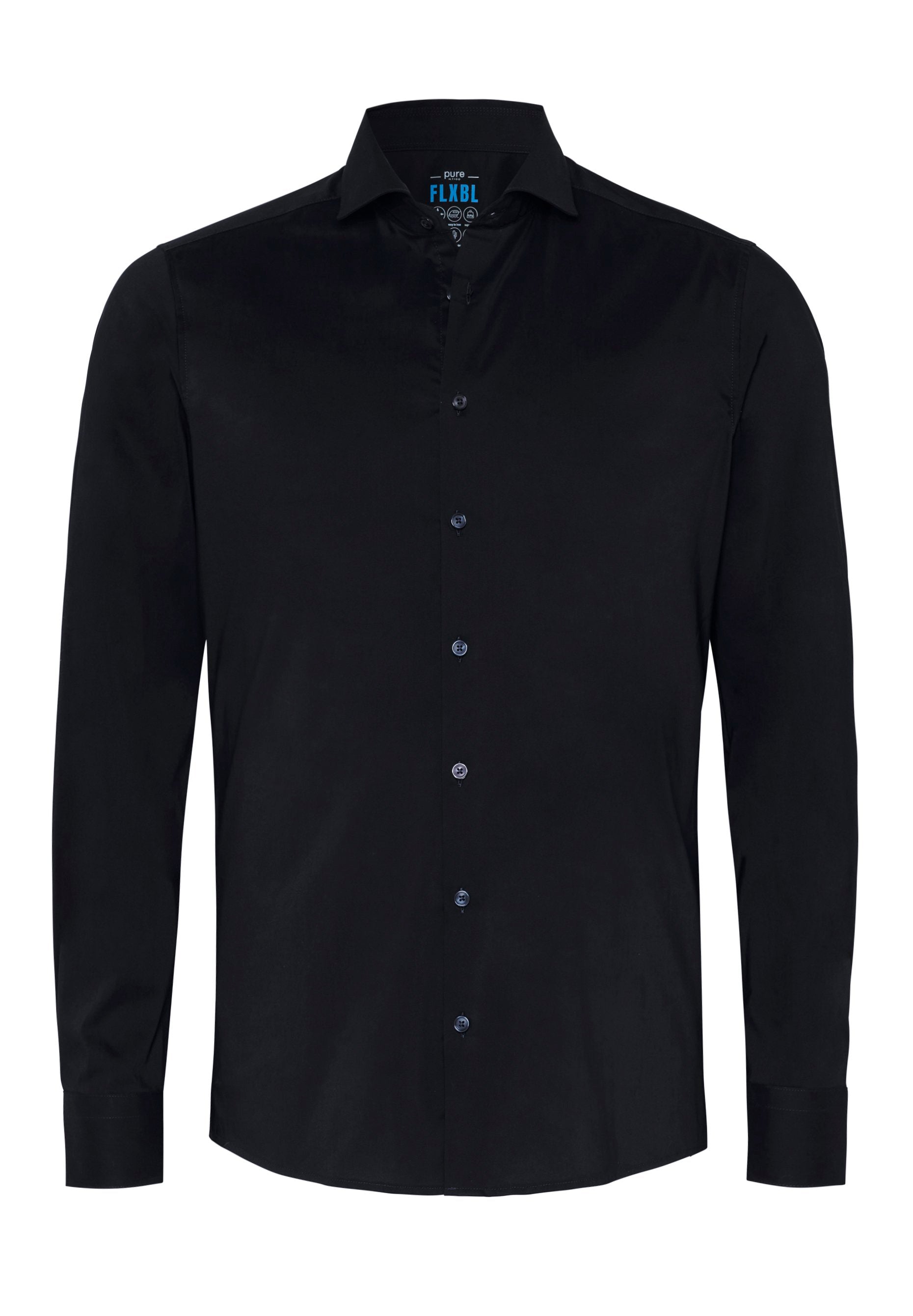 PURE- FLXBL Hemd Langarm (Schwarz)
