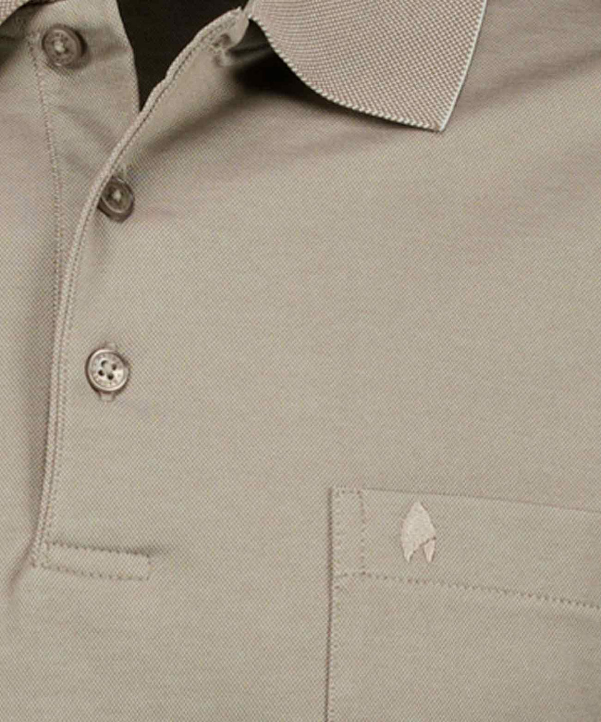 Softknit-Polo mit Brusttasche, kurzarm (Sand)