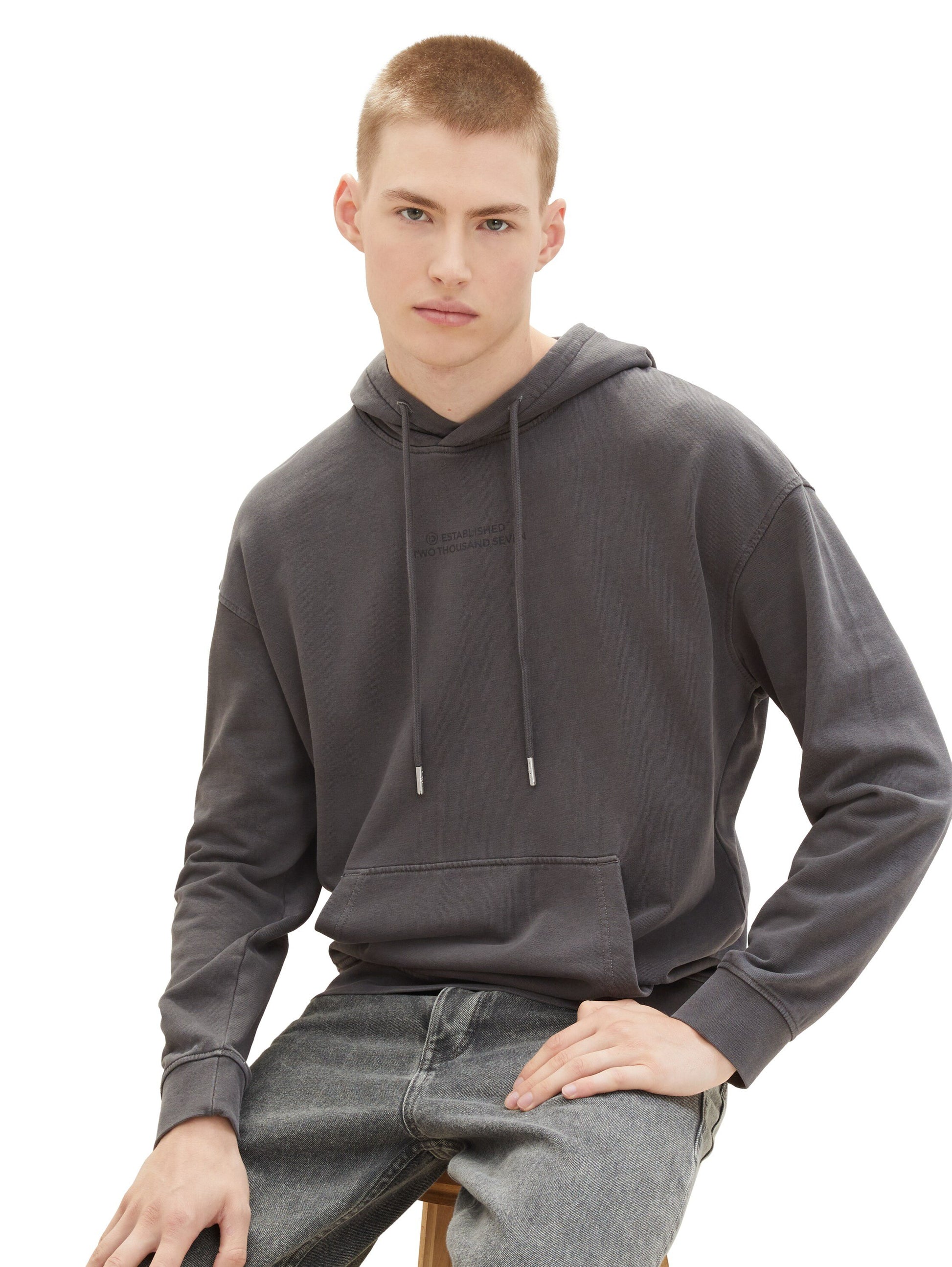 Hoodie mit Print (Dusty Mint Blu)
