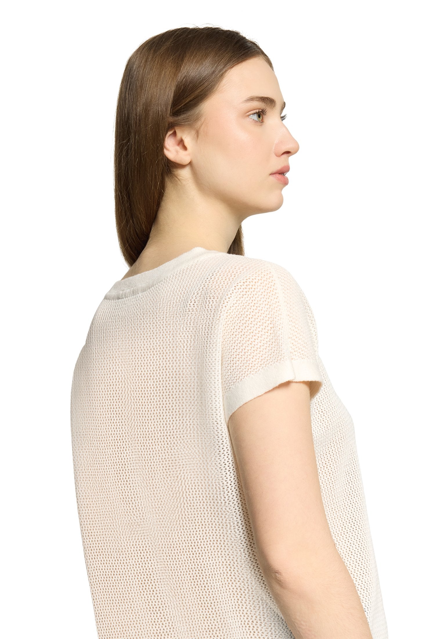 Lochstrick-Pullover (Offwhite)