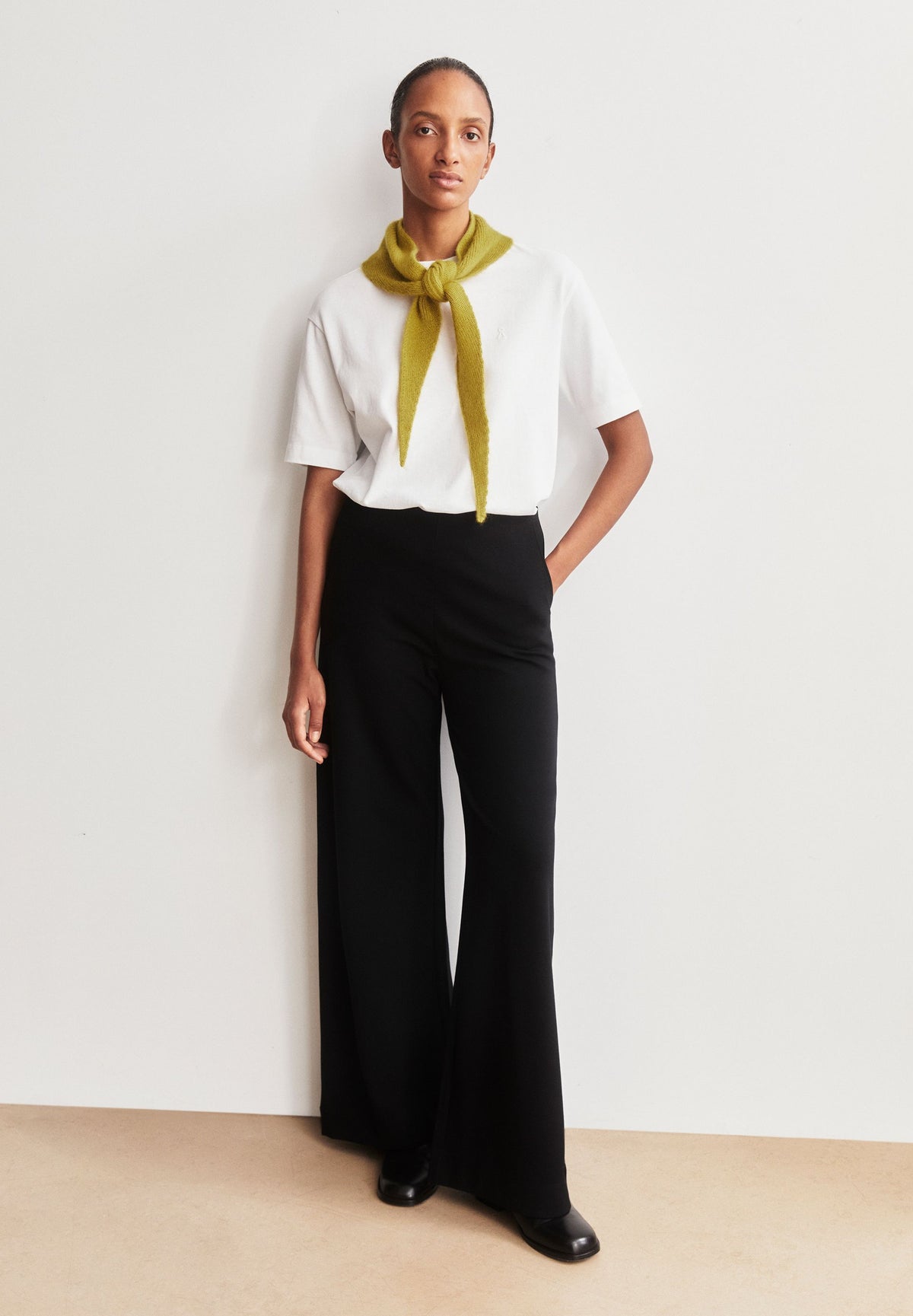 Basic Jersey Wide Leg Pant (Black)