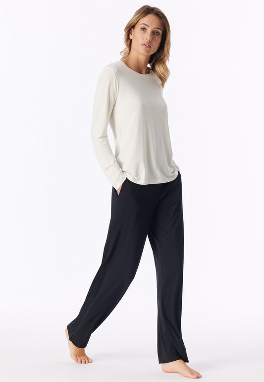 Shirt langarm Rundhals (Naturweiss)