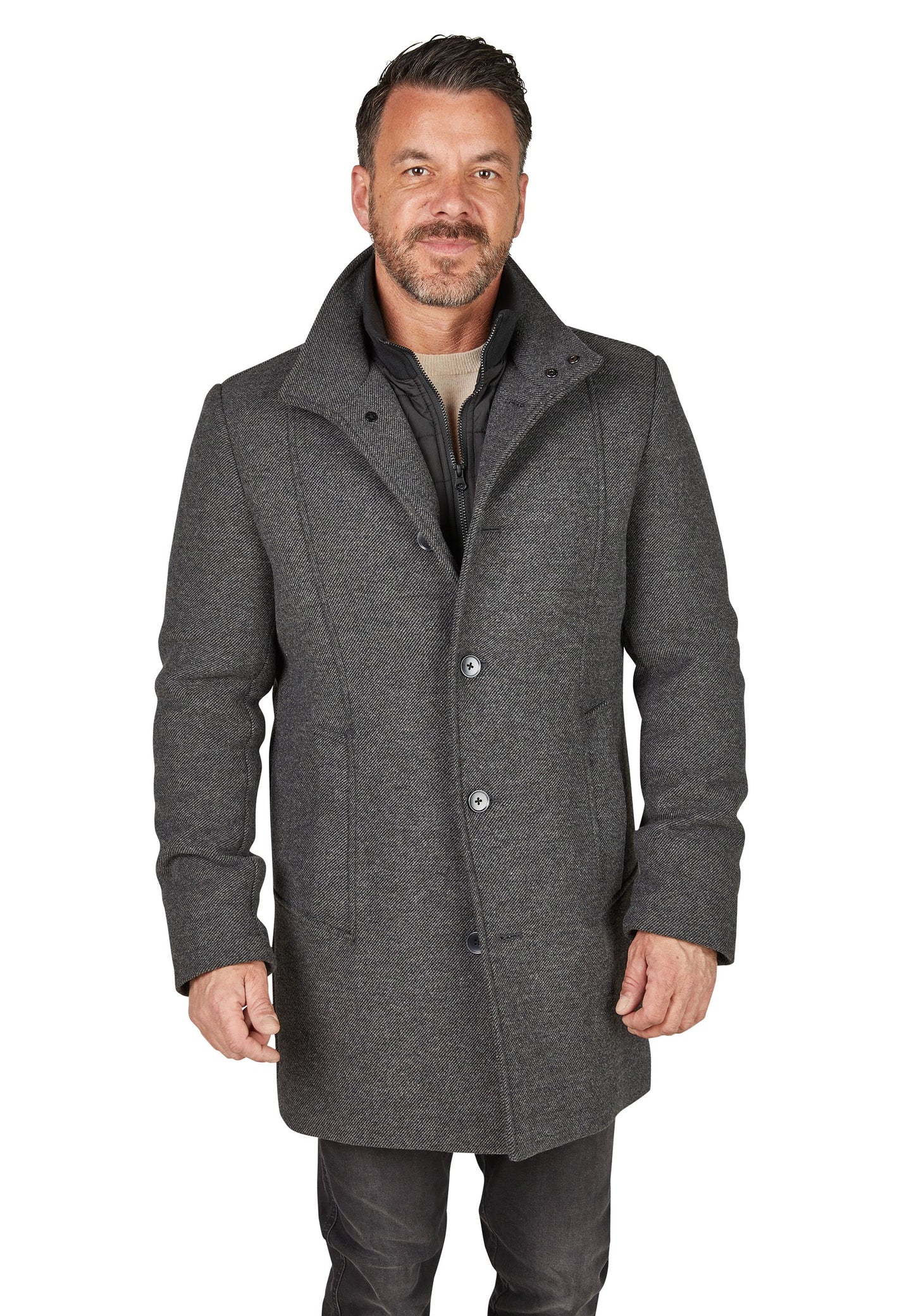 Twill Wollmantel (Anthra)