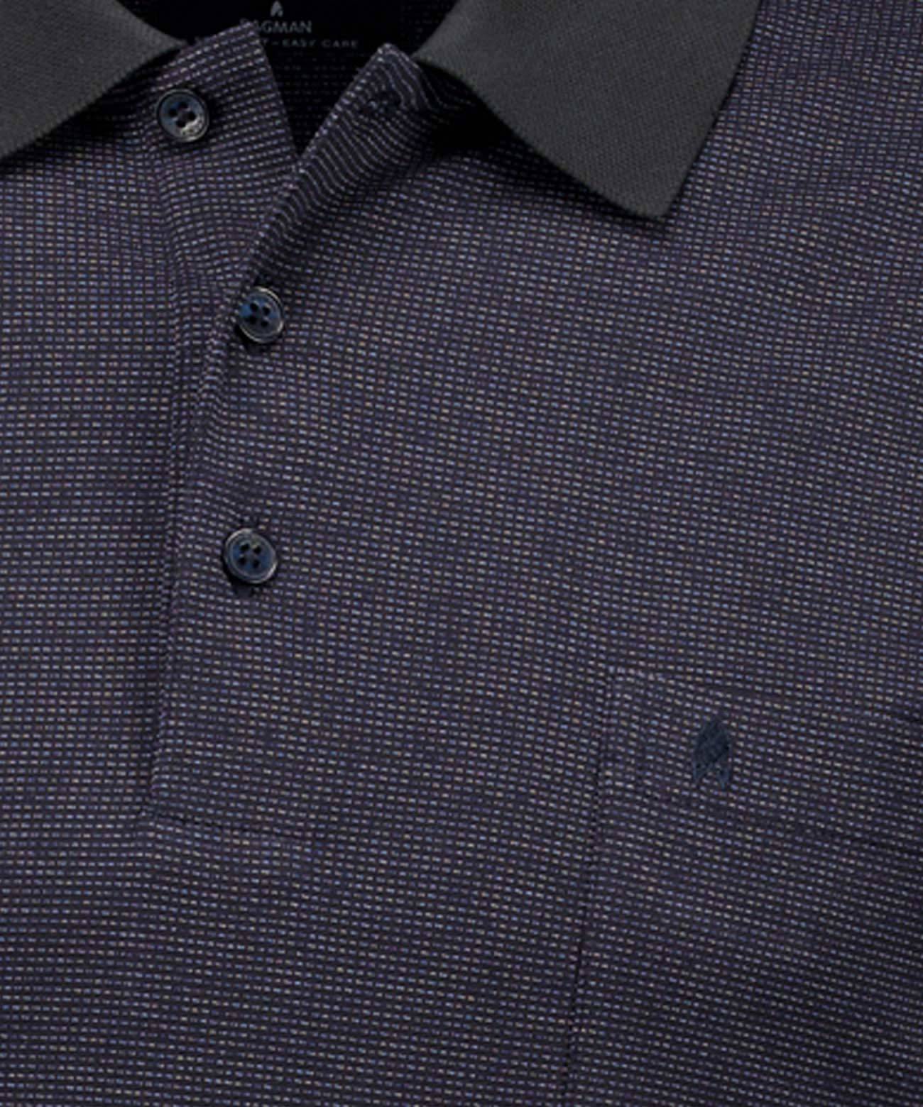 Softknit-Poloshirt, langarm (Marine)