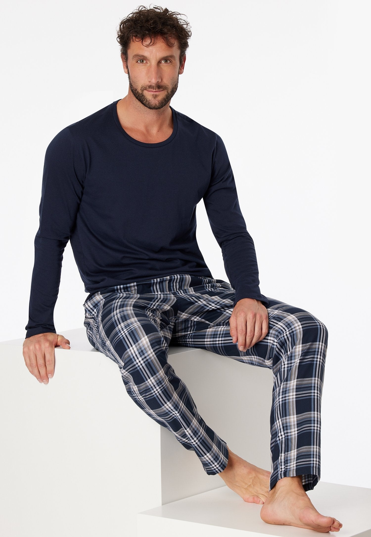 Langarmshirt Rundhals (Dunkelblau)