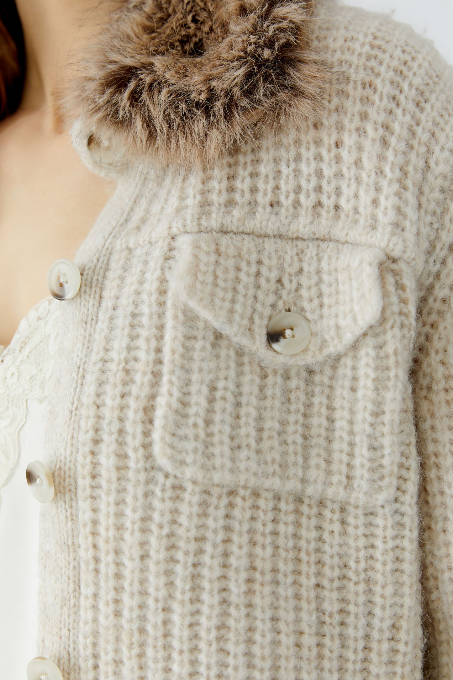 Strickjacke (Light Beige Mel)